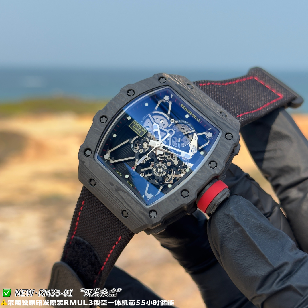Richard Mille RM 035 RM35-01 Black dial Rubber strap Configuration 0FC32A 1:1 Superclone - Image 7