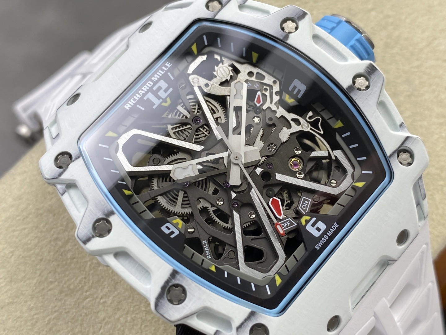 Richard Mille RM 035 RM35 Carbon composite 43.15 x 49.95 mm Skeleton / openworked CLEAN Factory Configuration 1779E8 1:1 Superclone - Image 9