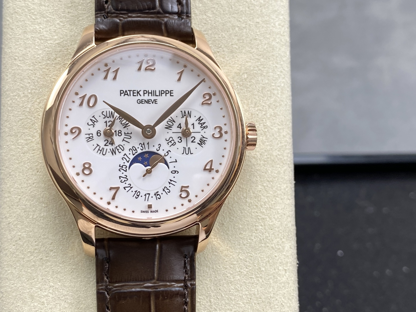 Patek Philippe Grand Complications Leather strap 39 mm Moon phase Automatic 3K Factory Configuration 629021 1:1 Superclone - Image 7
