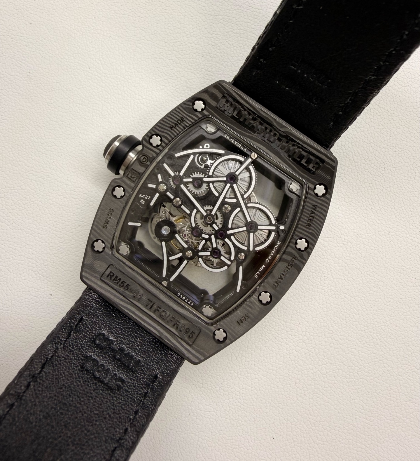 Richard Mille RM 055 RM055 Carbon composite 38.5 mm Configuration 6D4676 1:1 Superclone - Image 6