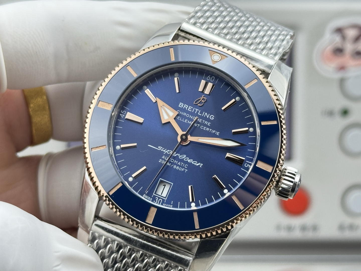 Breitling Superocean Heritage Rubber strap 42 mm GF Factory Configuration ED89CB 1:1 Superclone - Image 5