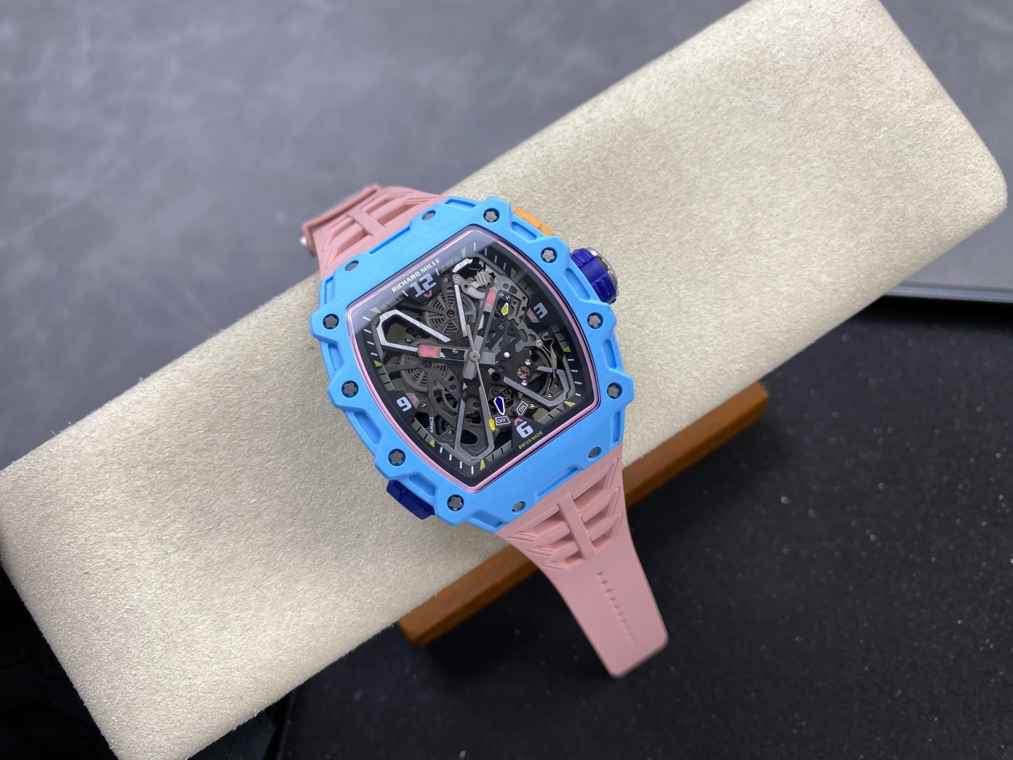 Richard Mille RM 035 RM35 Carbon composite 43.15 x 49.95 mm Skeleton / openworked CLEAN Factory Configuration FDC8A8 1:1 Superclone - Image 2