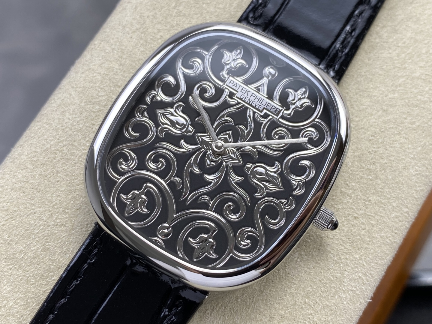 Patek Philippe Golden Ellipse 5738/51G-001 Hand-Engraved Enamel Dial 1:1 Superclone - Image 8