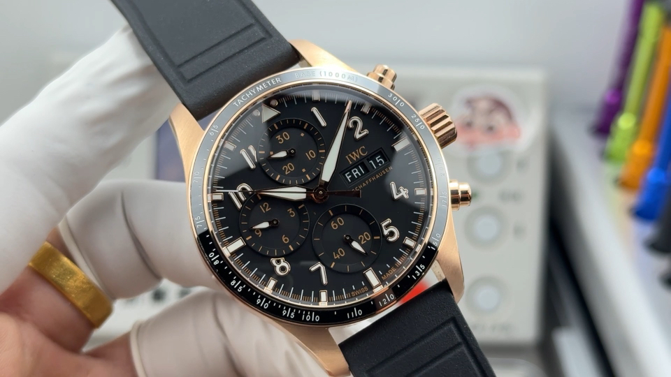 IWC Big Pilot / Pilot's Watches Ceramic Rubber strap 41 mm Chronograph Configuration 5D53AE 1:1 Superclone