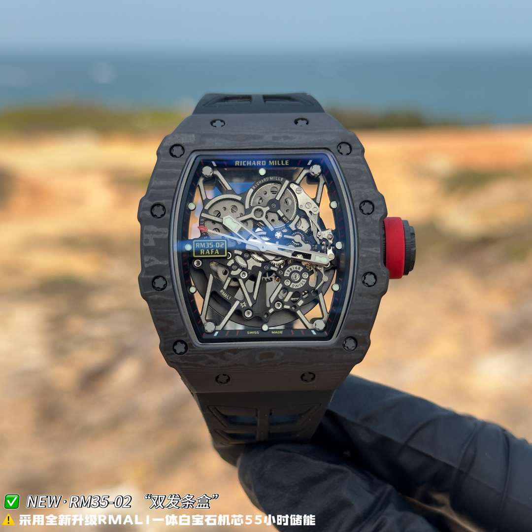 Richard Mille RM 035 RM35-02 Black dial Rubber strap Configuration CF5D15 1:1 Superclone - Image 3