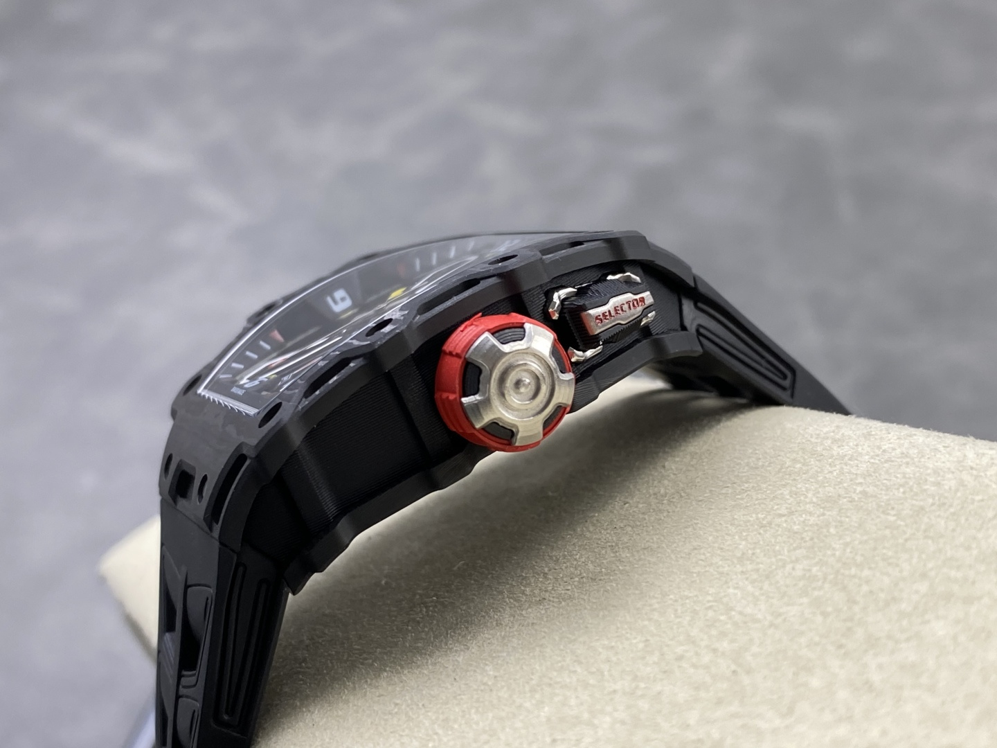 Richard Mille RM 035 RM35 Carbon composite 43.15 x 49.95 mm Skeleton / openworked CLEAN Factory Configuration 2B0F7B 1:1 Superclone - Image 3