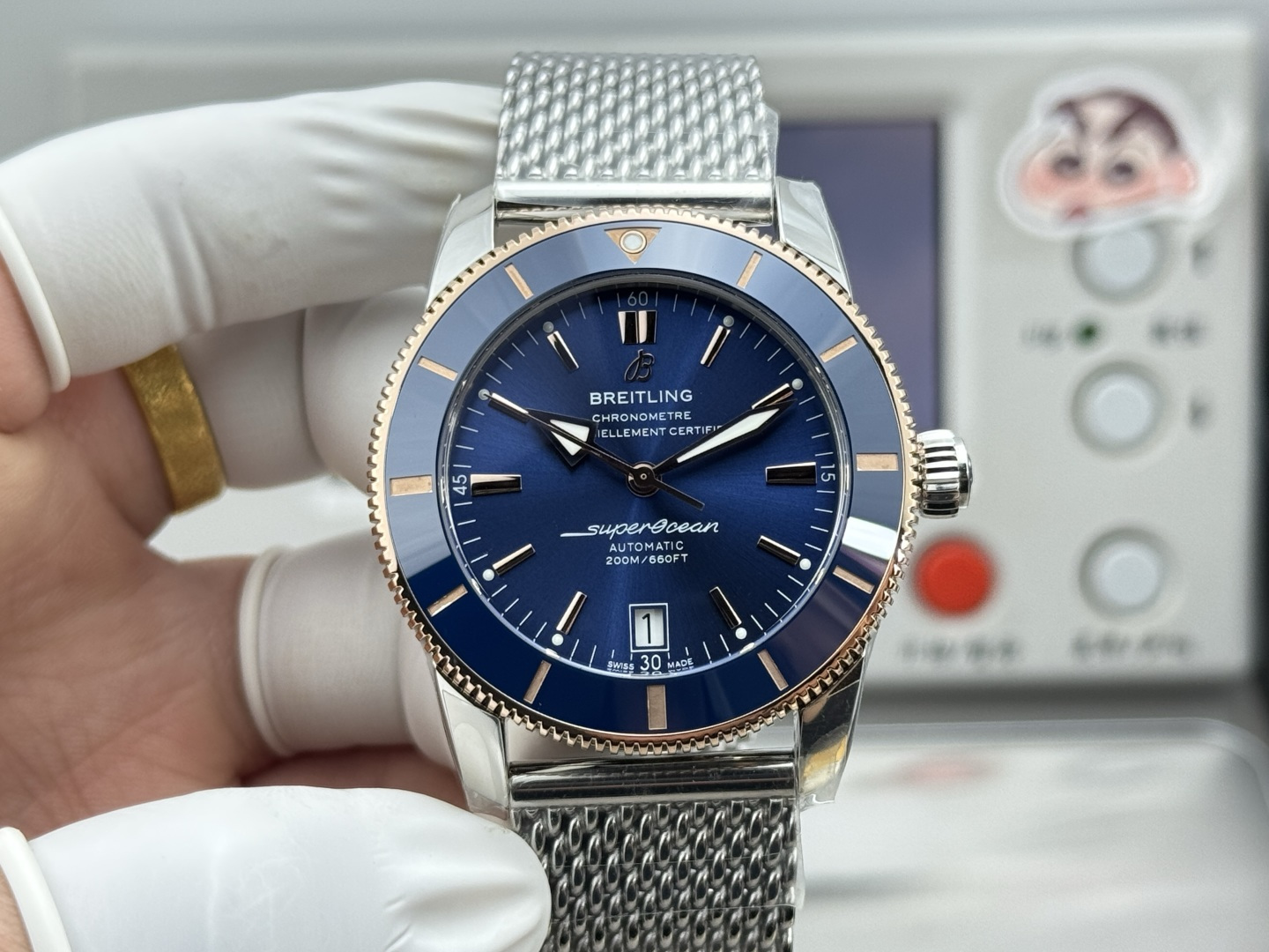 Breitling Superocean Heritage Rubber strap 42 mm GF Factory Configuration ED89CB 1:1 Superclone - Image 3