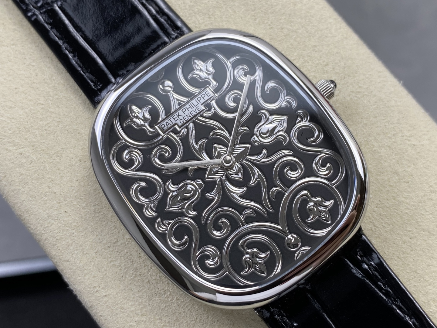 Patek Philippe Golden Ellipse 5738/51G-001 Hand-Engraved Enamel Dial 1:1 Superclone - Image 13