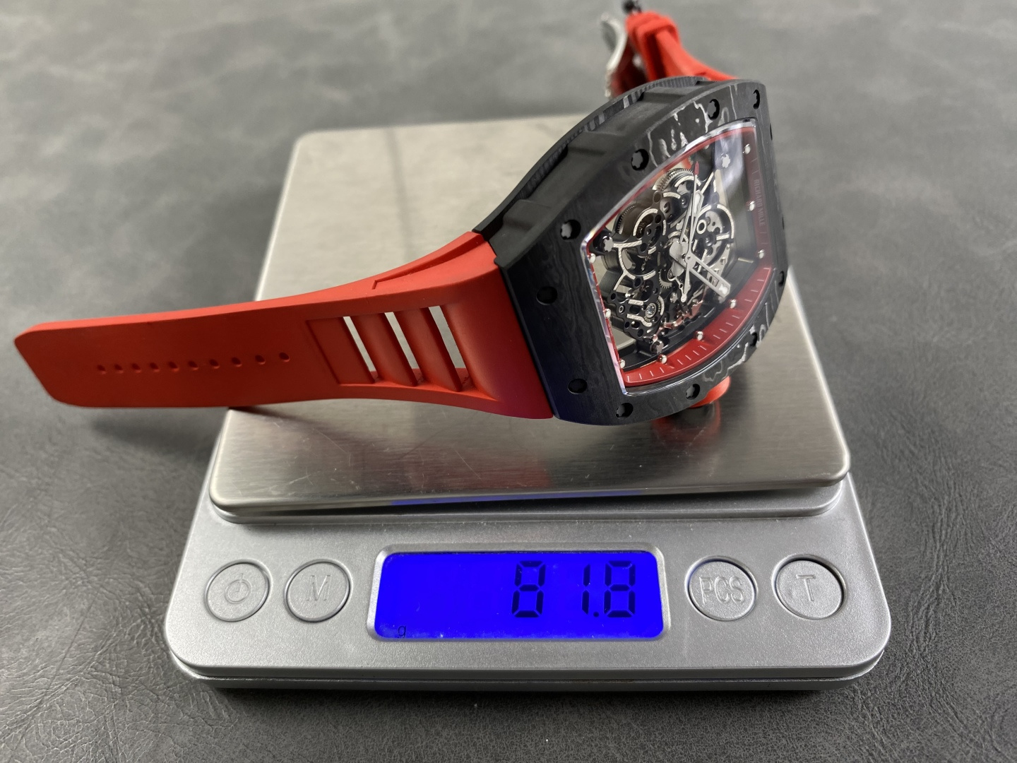 Richard Mille RM 055 RM055 Carbon composite Rubber strap 49.90 x 42.70 mm Configuration 040740 1:1 Superclone - Image 9