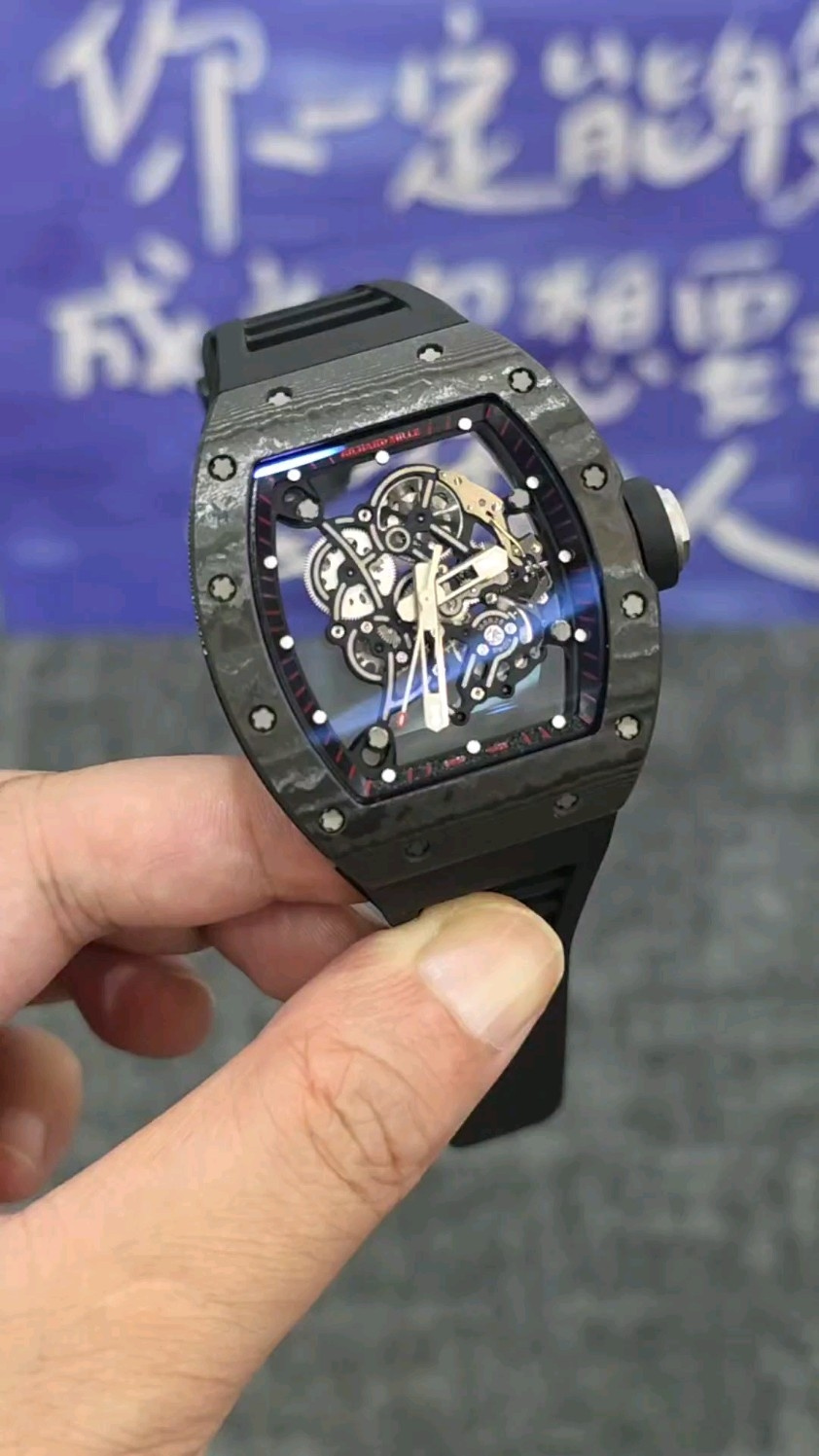 Richard Mille RM 055 RM055 Rubber strap Skeleton / openworked 1:1 Superclone