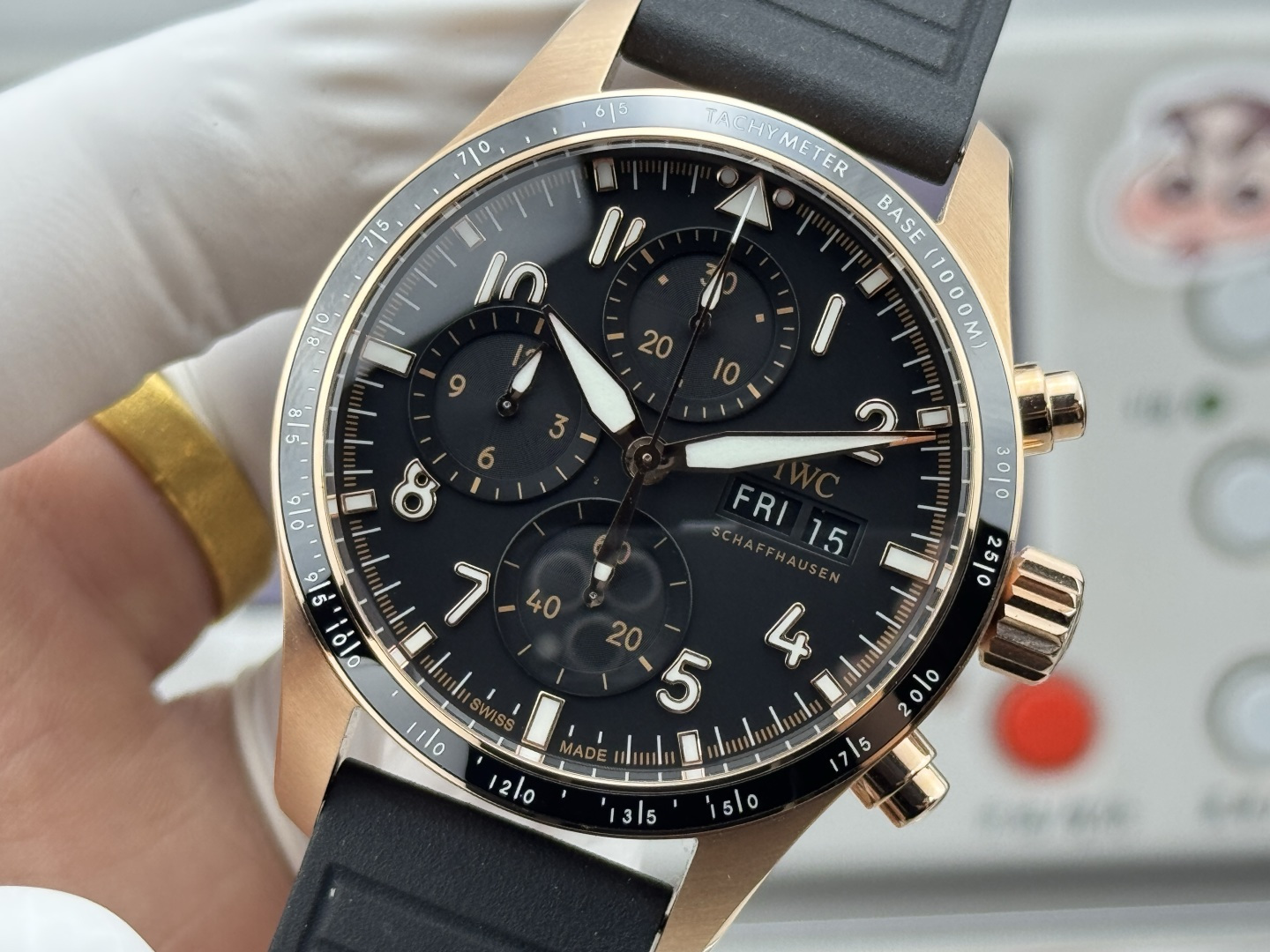 IWC Big Pilot / Pilot's Watches Ceramic Rubber strap 41 mm Chronograph Configuration 089C39 1:1 Superclone - Image 6