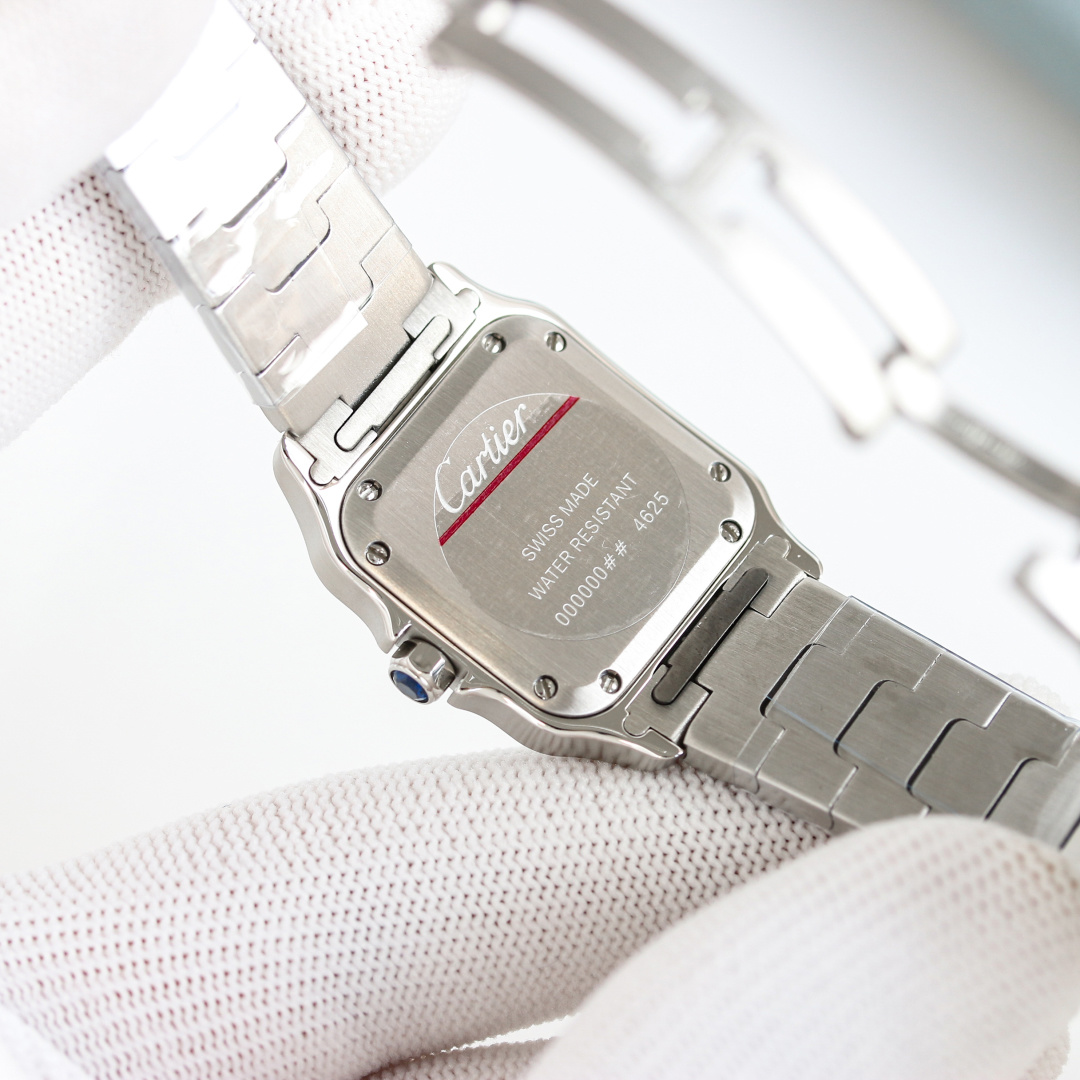 Cartier Santos Silver dial 27 mm CLF Factory Configuration 63DC3C 1:1 Superclone - Image 3