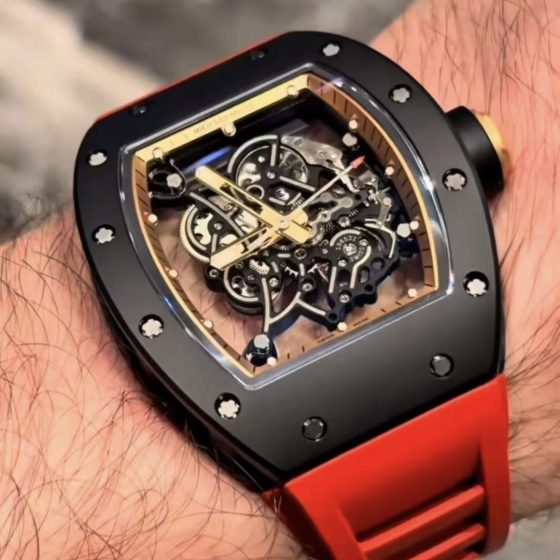 Richard Mille RM 055 RM055 White Ceramic Rubber strap 49.90 x 42.70 mm Configuration FC4858 1:1 Superclone