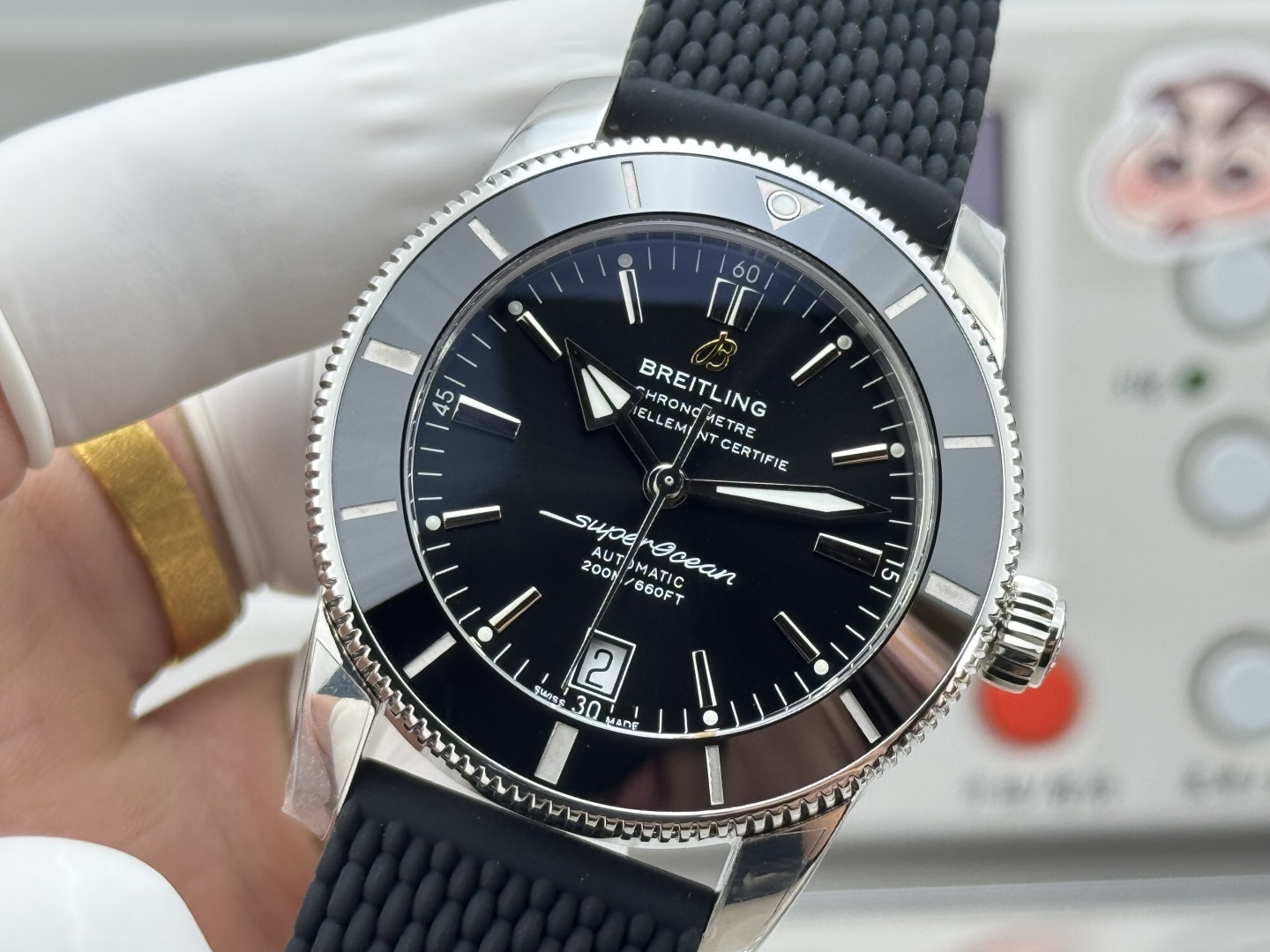 Breitling Superocean Heritage Rubber strap 42 mm GF Factory Configuration 2D53B1 1:1 Superclone - Image 6