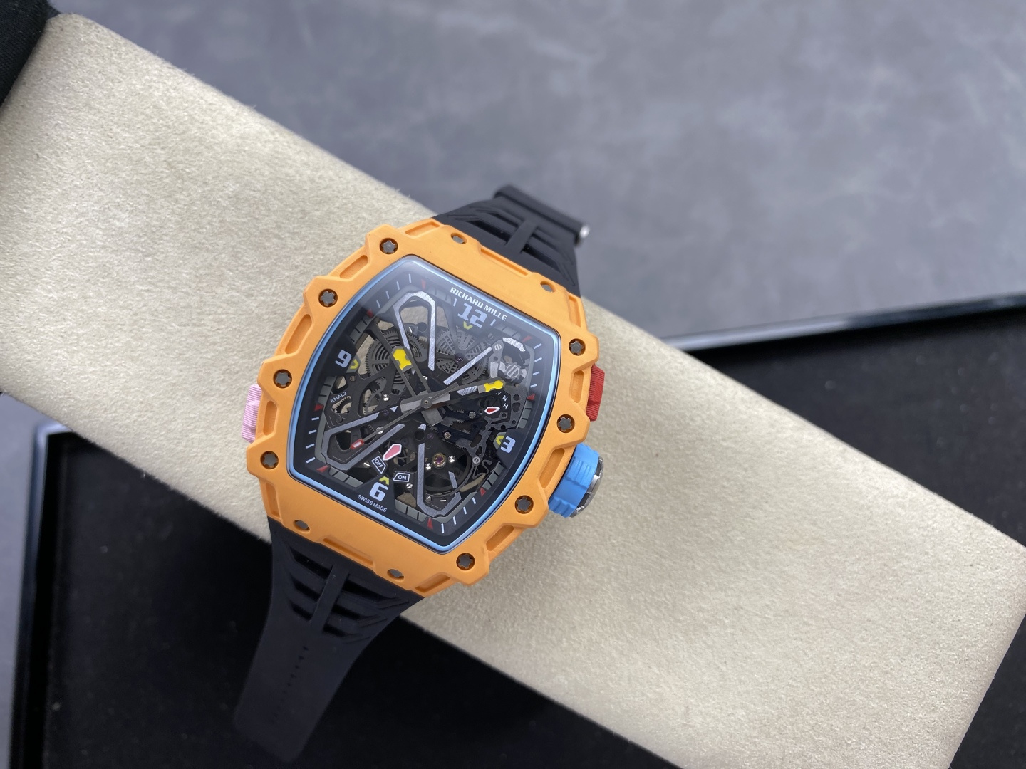 Richard Mille RM 035 RM35 Carbon composite 43.15 x 49.95 mm Skeleton / openworked CLEAN Factory Configuration 78BEE2 1:1 Superclone - Image 2