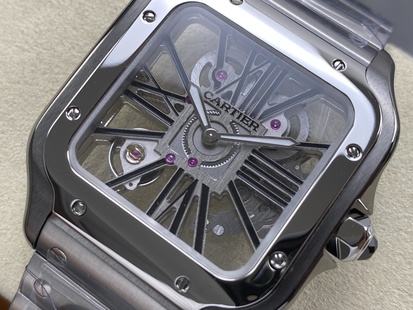 Cartier Santos de Cartier Skeleton 39.8 mm AF Factory Configuration 58CF17 1:1 Superclone - Image 13