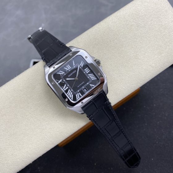 Cartier Santos Stainless steel Rubber strap 39.8 x 47.5 mm Configuration BCAA11 1:1 Superclone