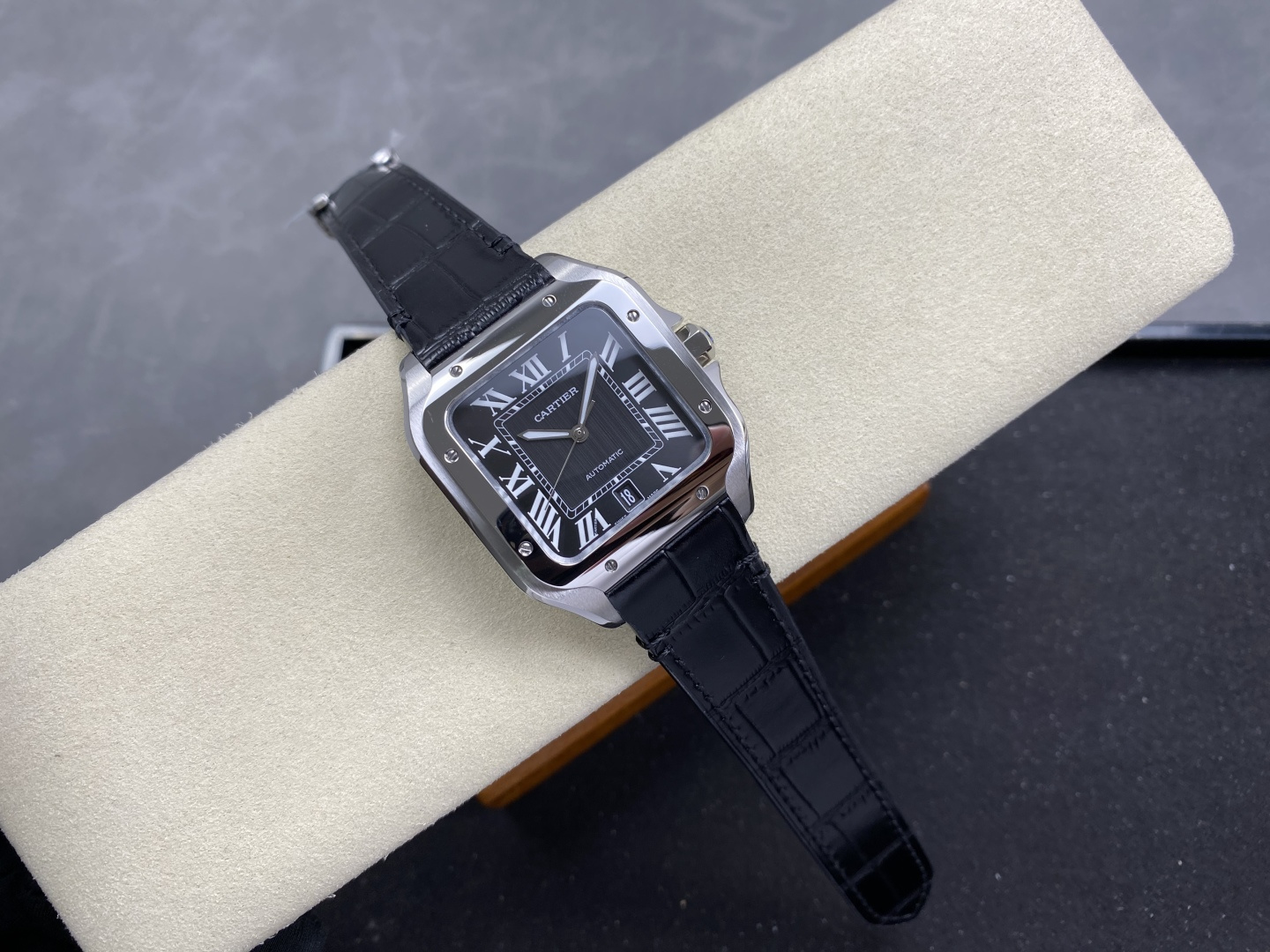 Cartier Santos Stainless steel Rubber strap 39.8 x 47.5 mm Configuration BCAA11 1:1 Superclone