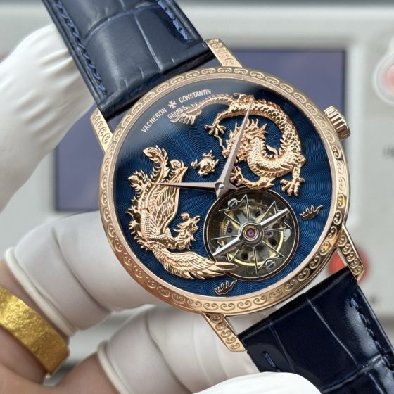Vacheron Constantin Traditionnelle Rose-gold tone Black dial 41 mm Tourbillon Manual-wind ANT Factory Configuration F0C47A 1:1 Superclone