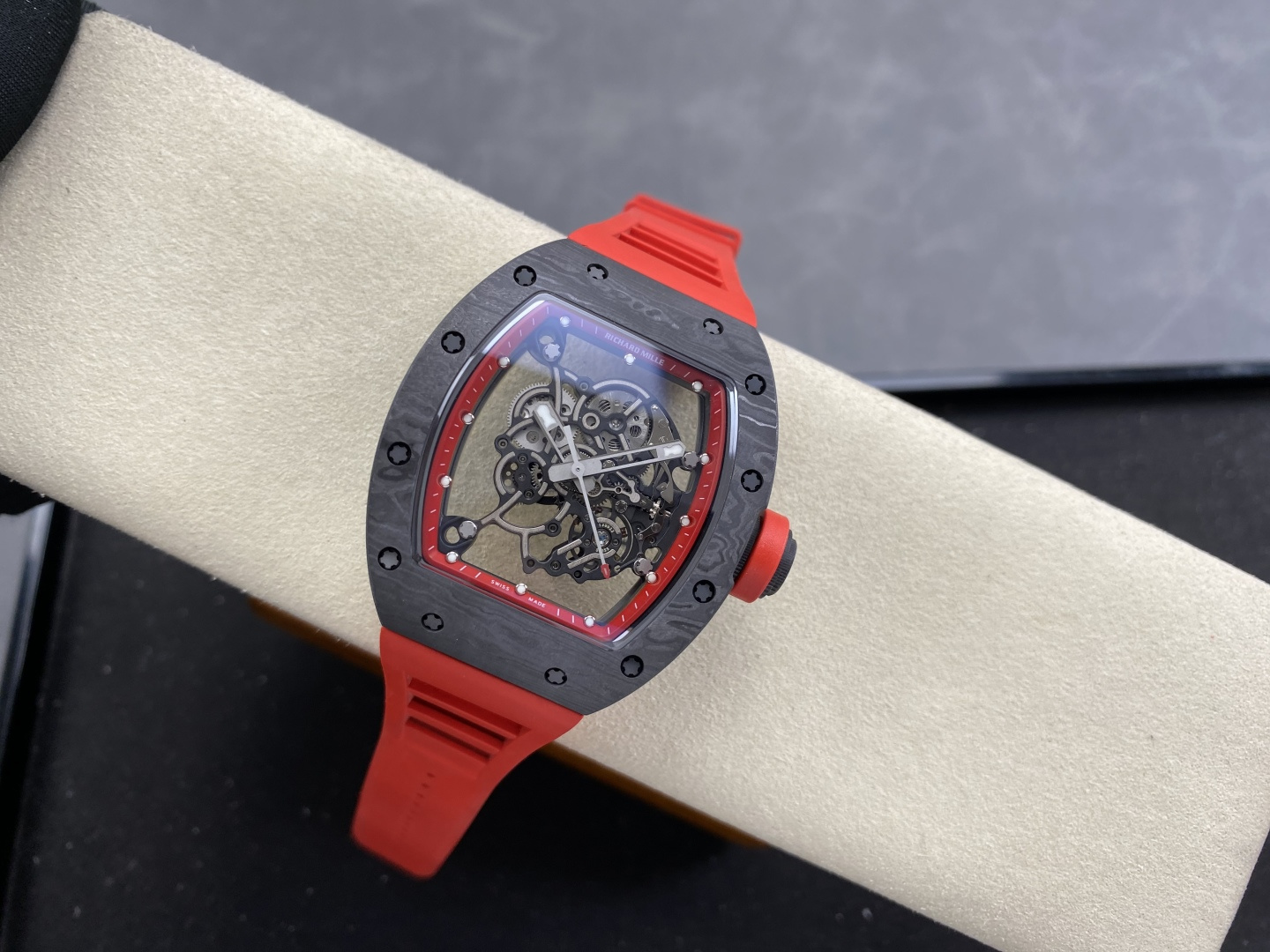 Richard Mille RM 055 RM055 Carbon composite Rubber strap 49.90 x 42.70 mm Configuration 040740 1:1 Superclone - Image 7