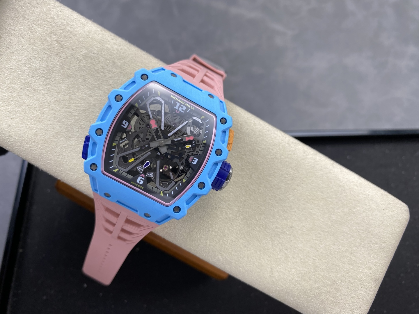 Richard Mille RM 035 RM35 Carbon composite 43.15 x 49.95 mm Skeleton / openworked CLEAN Factory Configuration FDC8A8 1:1 Superclone - Image 3
