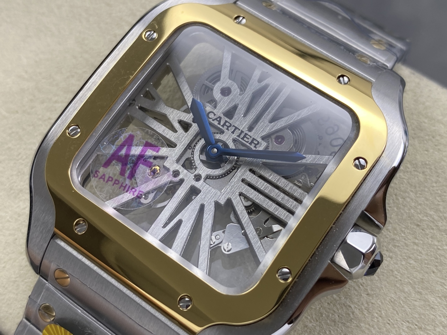 Cartier Santos de Cartier Skeleton 39.8 mm AF Factory Configuration CDE70D 1:1 Superclone - Image 7